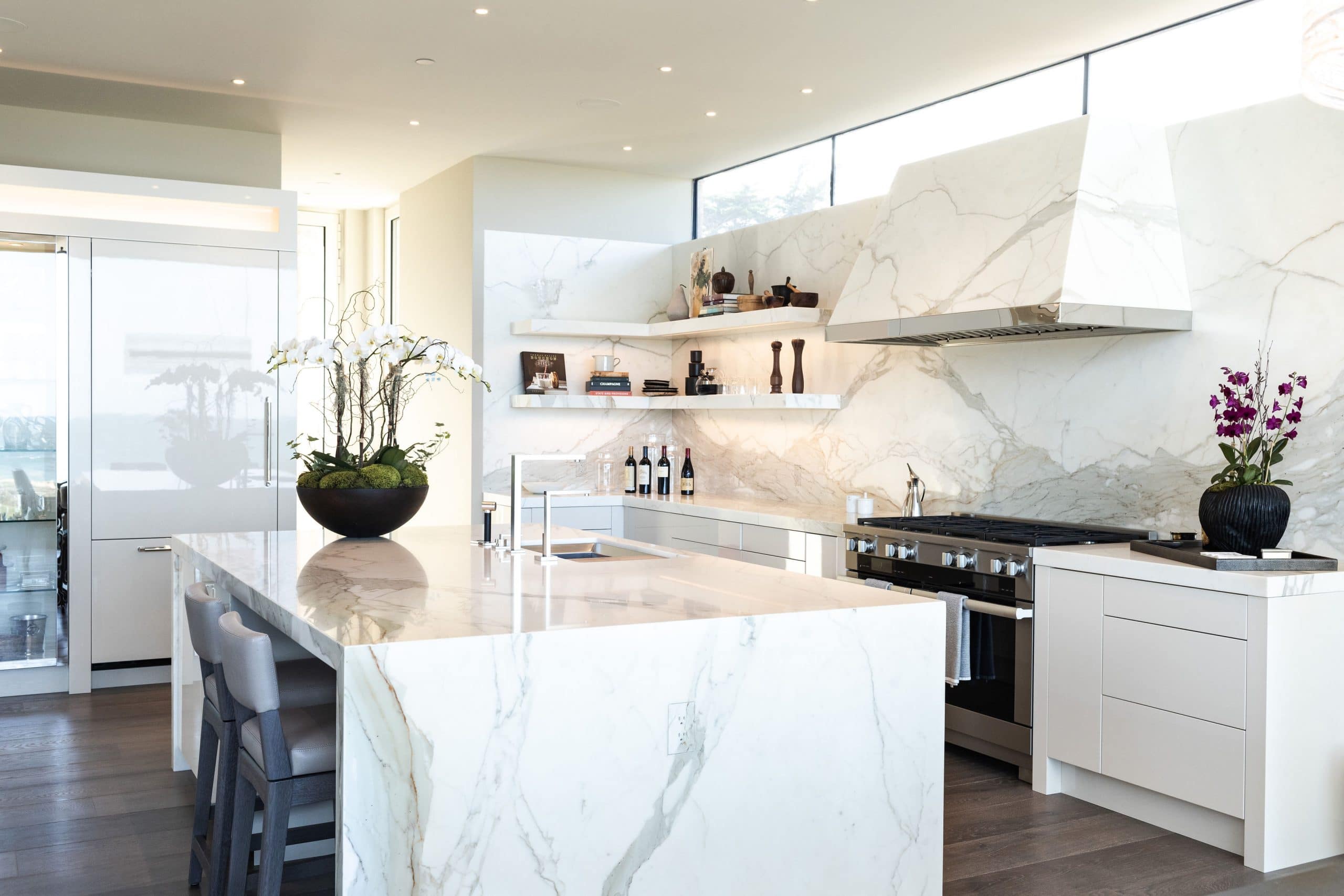 modern marble kitchen design remodel | monterey kitchens